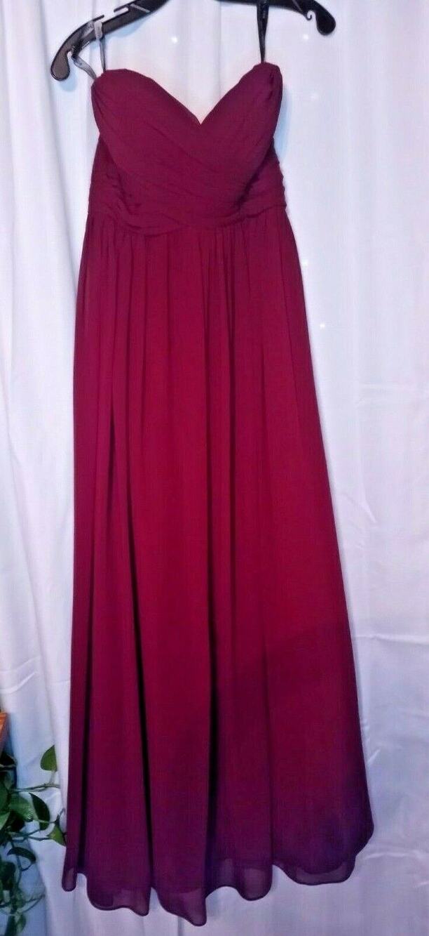 BILL LEVKOFF DRESS Size Burgundy Full Length FORMAL Gown